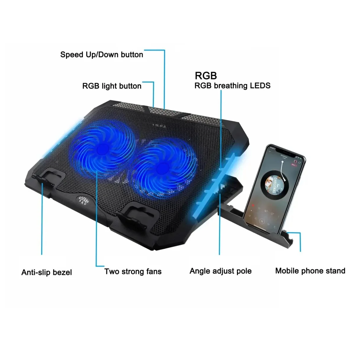 S900 RGB Gaming Laptop Cooler