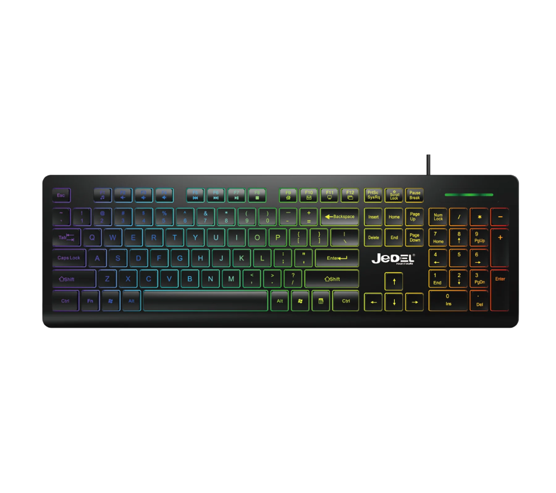 Jedel K510 Chocolate Slim Rainbow Lighiting Keyboard