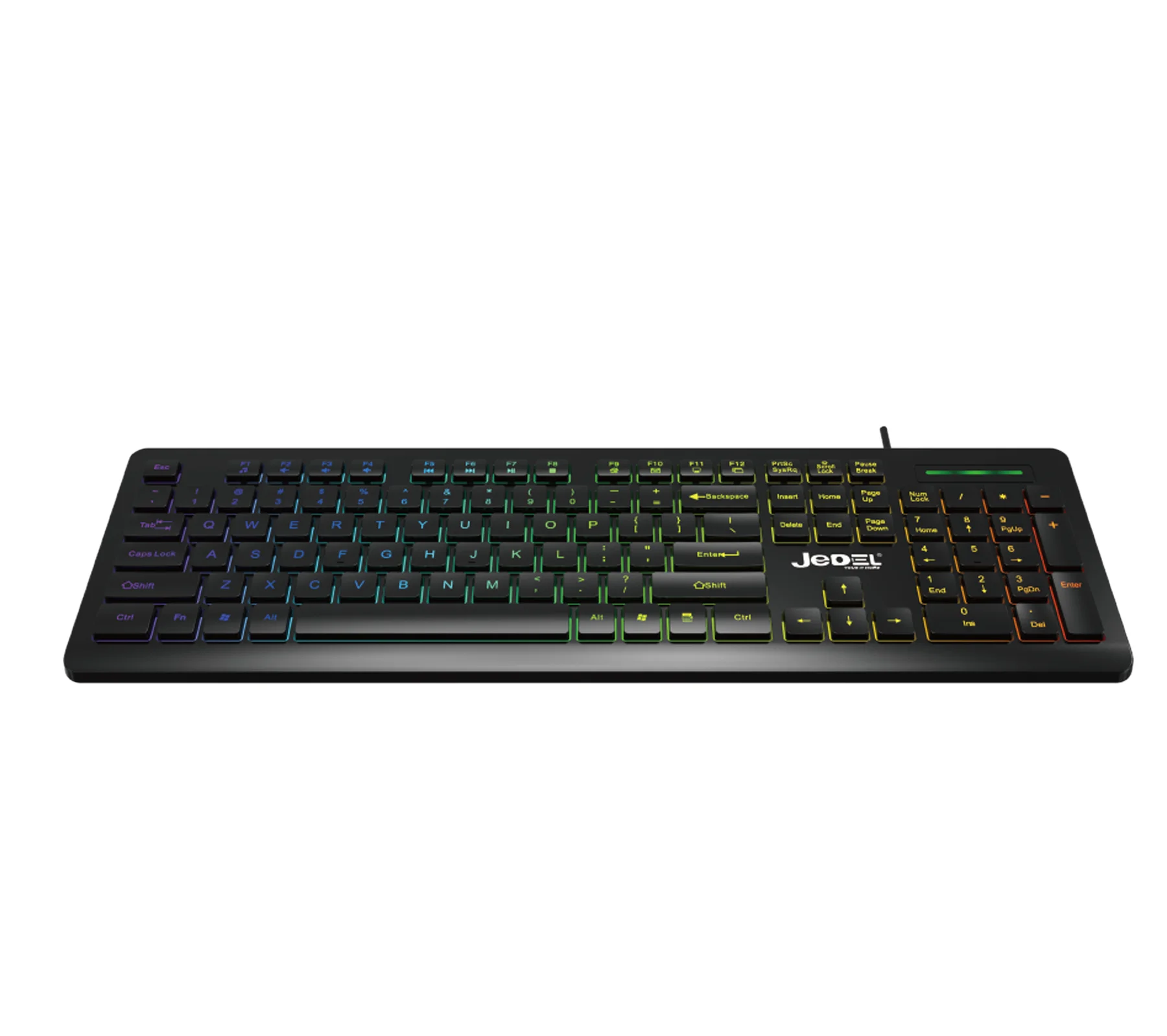 Jedel K510 Chocolate Slim Rainbow Lighiting Keyboard