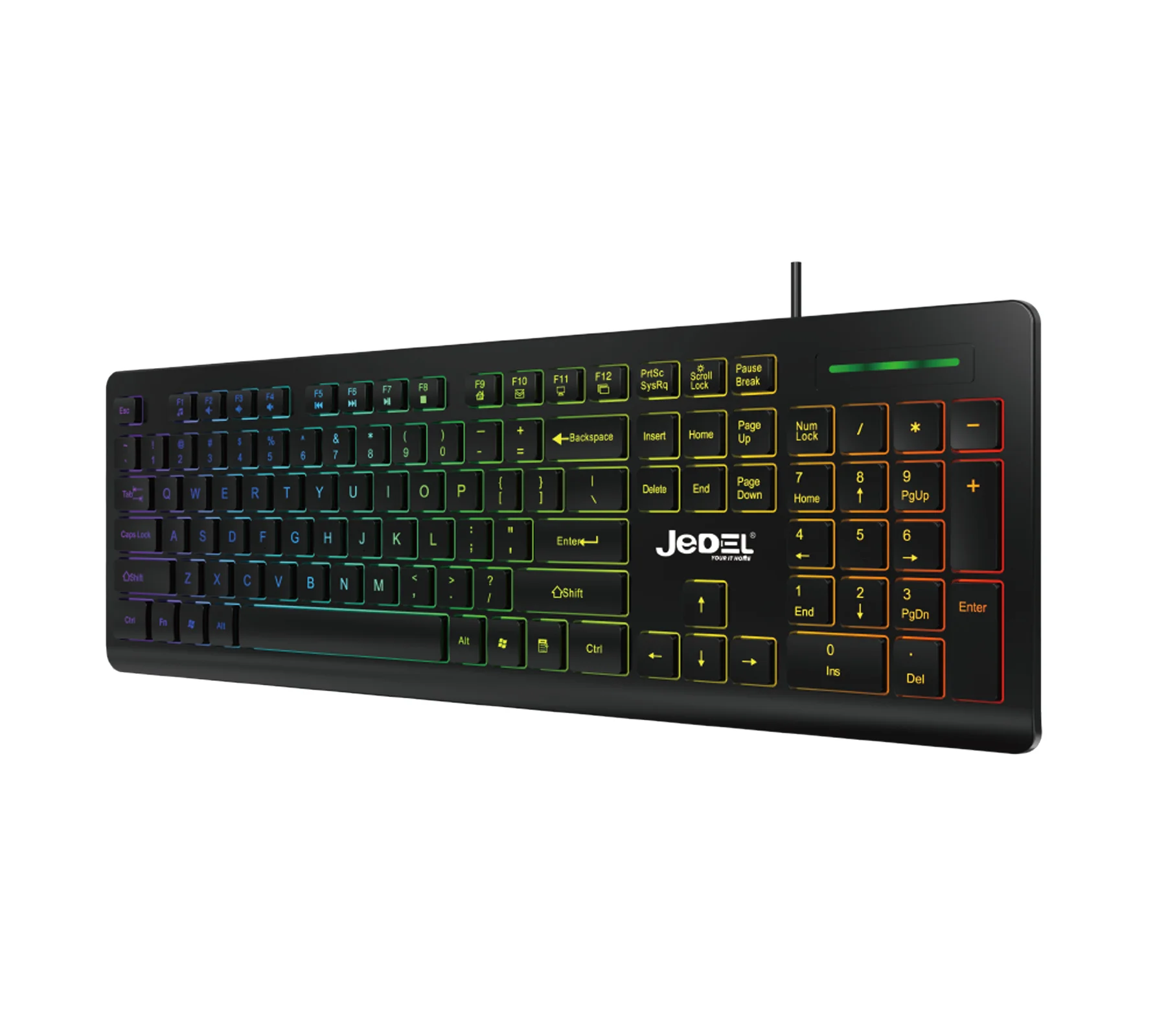 Jedel K510 Chocolate Slim Rainbow Lighiting Keyboard