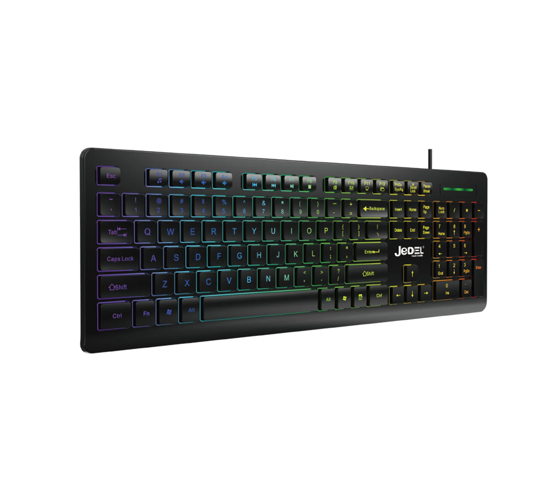 Jedel K510 Chocolate Slim Rainbow Lighiting Keyboard