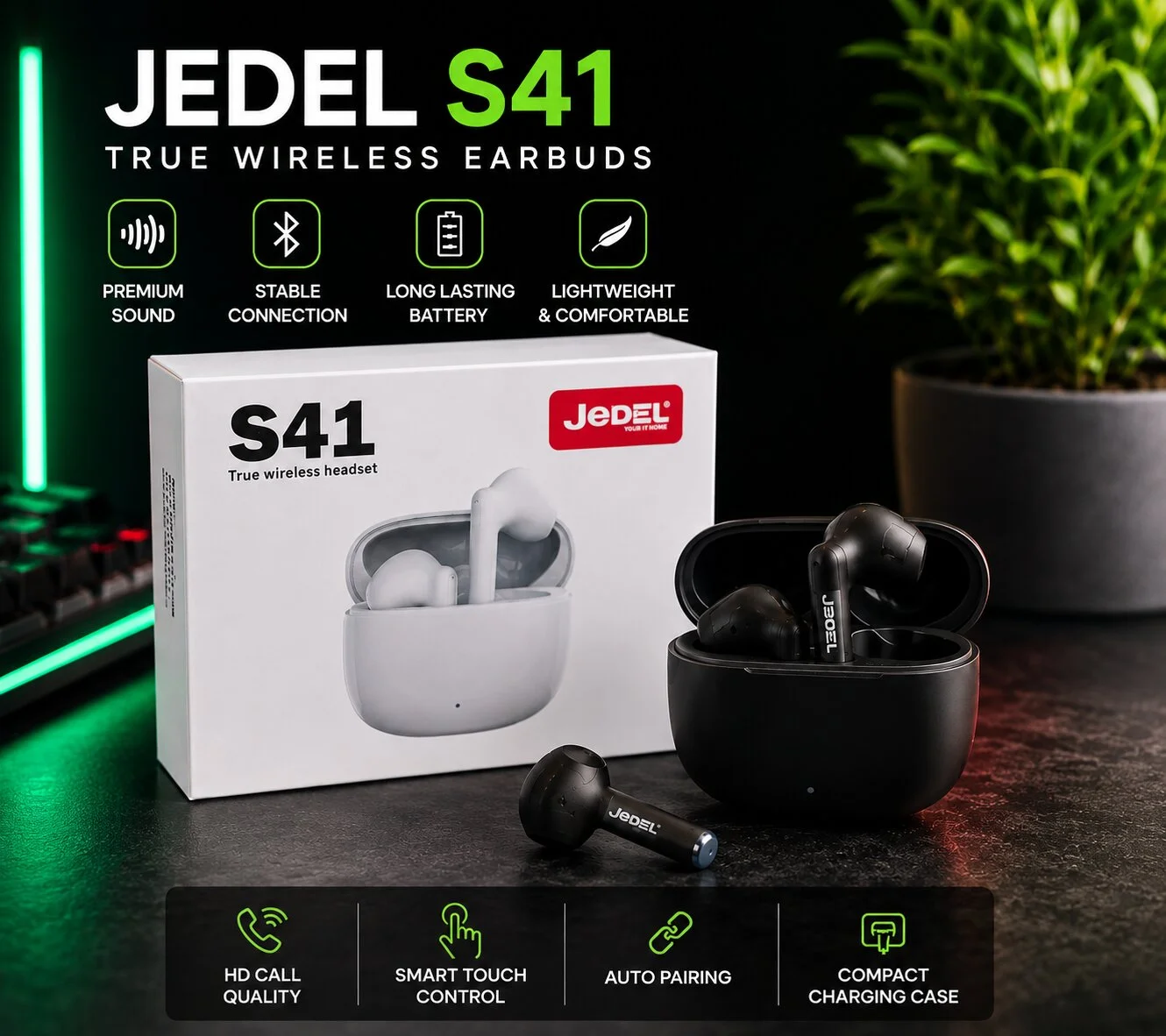 Jedel S41 True Wireless Earbuds