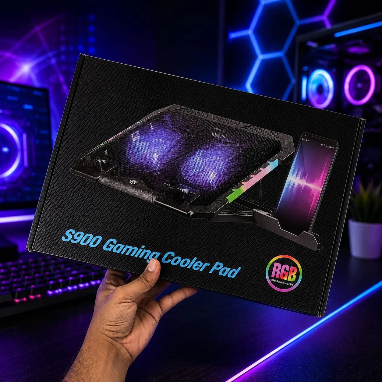 S900 RGB Gaming Laptop Cooler